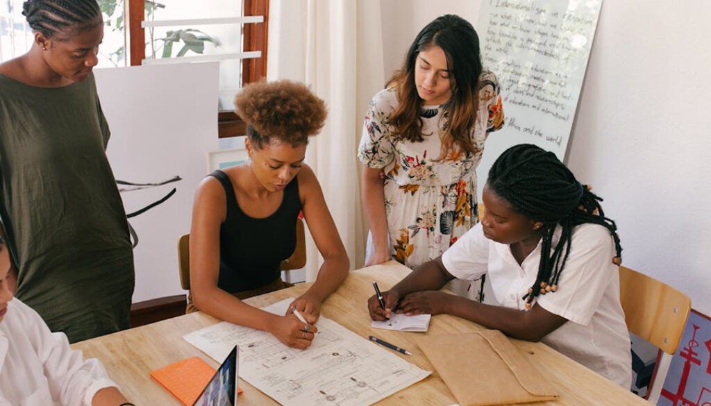 How accurate is AI translation? Group of workers checking a document.
