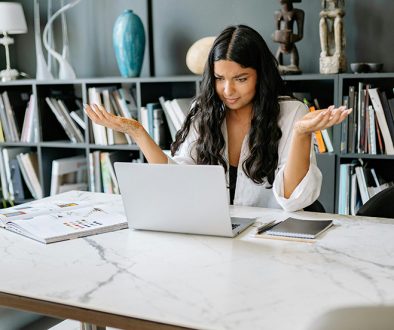 Working woman looking confused by ambiguity in translation