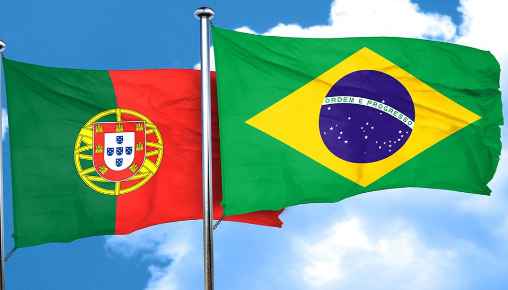 Portuguese and Brazilian flags.