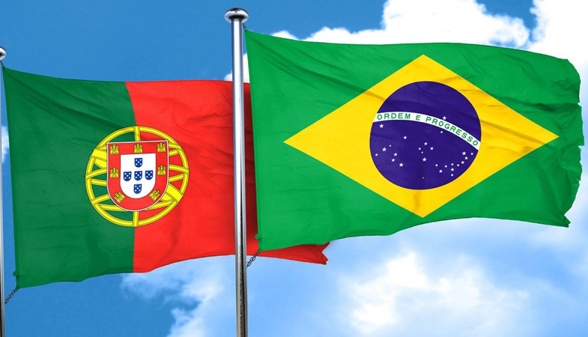 Portuguese and Brazilian flags.