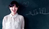 What are the 5 Hardest Languages to Learn, and Why? Photo of a smiling, Chinese teacher, standing in front of a blackboard.