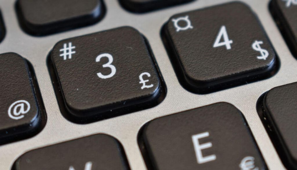 The @-sign on a keyboard