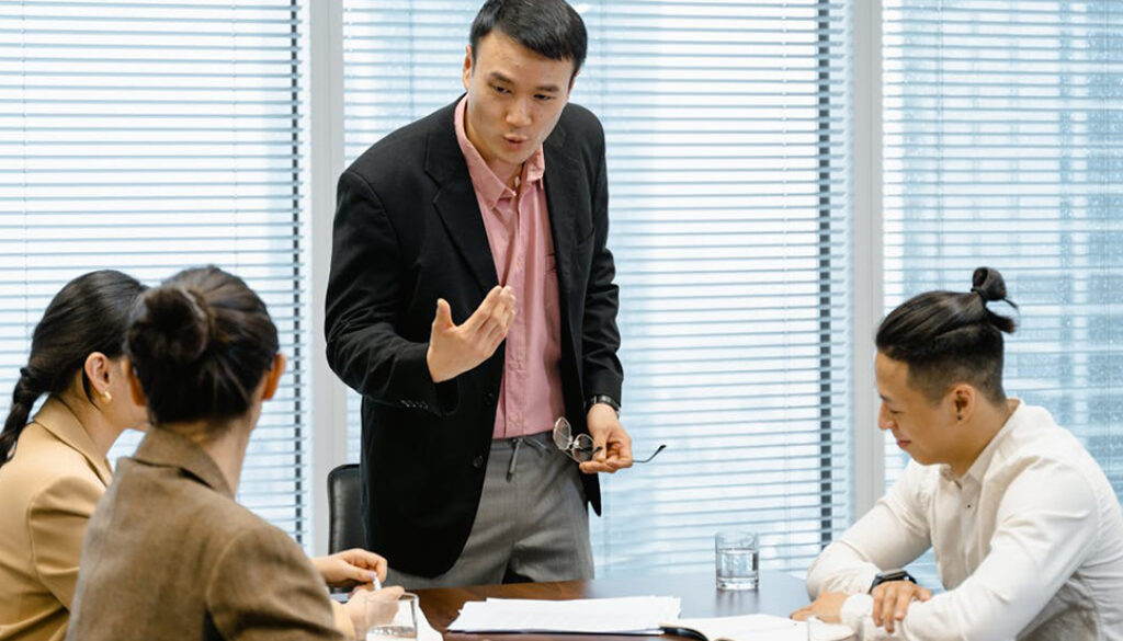 Young professional giving a Presentation in Business English
