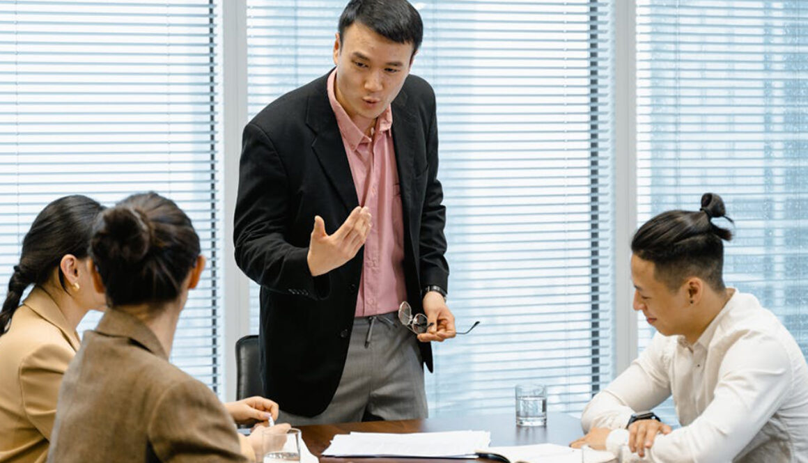 Young professional giving a Presentation in Business English